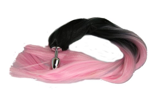 Black Baby Pink Ombre Pony Tail Butt Plug 4 Sizes Available Etsy