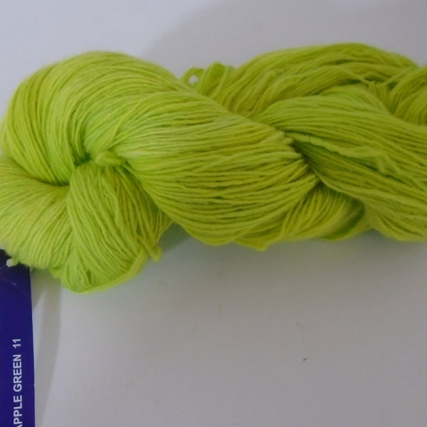 Malabrigo Lace Yarn 470 yard Skein Soft Baby Merino Wool Yarn, Apple Green Color