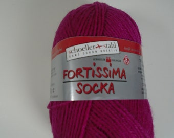 Schoeller Stahl Yarn Fortissima Socka Dark Pink Color Sock Yarn Wool Polyamide