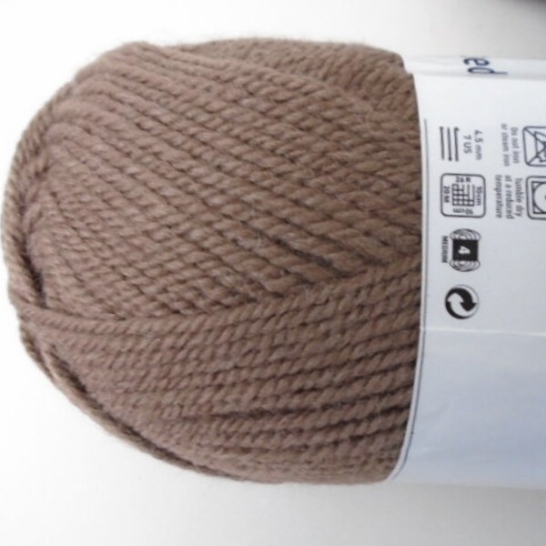 SMC Northern Worsted Acrylic With Wool Yarn - Mocha Color - Acrylic Wool Blend - Lot of 5 Skeins