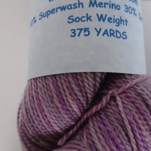 Anzula Hand Dyed Yarn Merino Wool Light Purple Sock Weight 375 Yards image 3