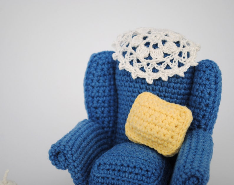 Crochet PATTERN miniature Armchair pillow candle doily and Etsy