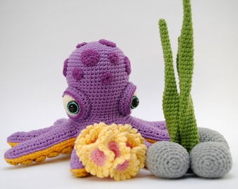 Crochet PATTERN Octopus - sea animal pattern - amigurumi crocheted octopus - E_N_G_L_I_S_H PDF pattern