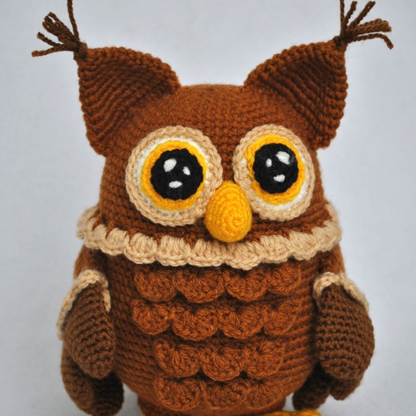 Crochet PATTERN Owl - modèle pdf hibou oiseau - hibou au crochet - modèles anglais