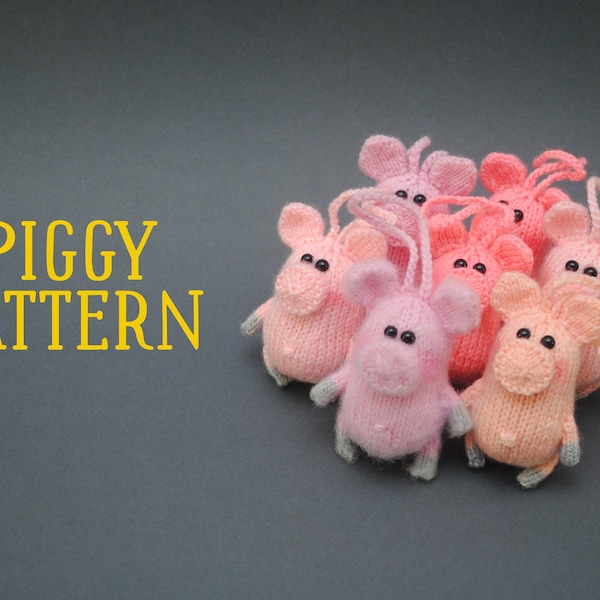 Knitting Pattern Piggy - E_N_G_L_I_S_H PDF Piggy - Knitted Piggy