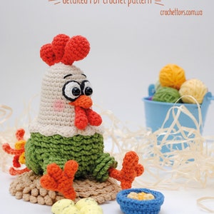 Crochet PATTERN Chicken - chicken decor - chicken amigurumi - crocheted easter chicken - chicken E_N_G_L_I_S_H pattern