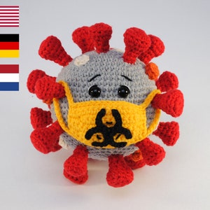 Crochet PATTERN virus - amigurumi microbe - pdf pattern bacteria - crocheted virus