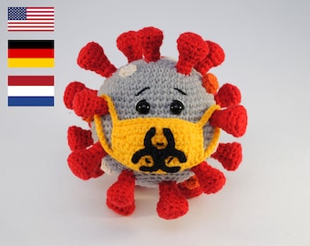 Crochet PATTERN virus - amigurumi microbe - pdf pattern bacteria - crocheted virus