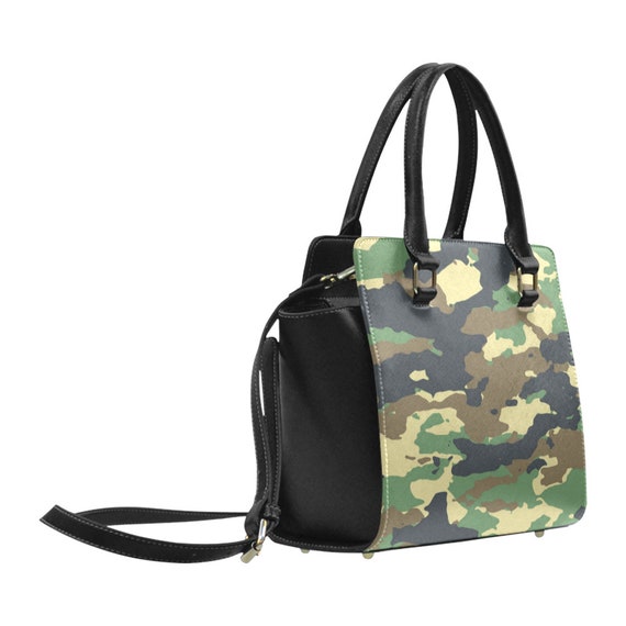 InterestPrint Custom Classic Shoulder Handbag Camouflage Blue Shoulder Bag For Women