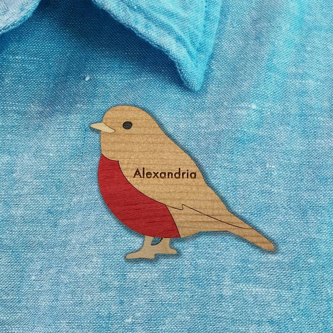 Robin Pin Stan Robin Contra Dancing Pin, Name Tag, Laser Cut Wood, Personalize - Etsy