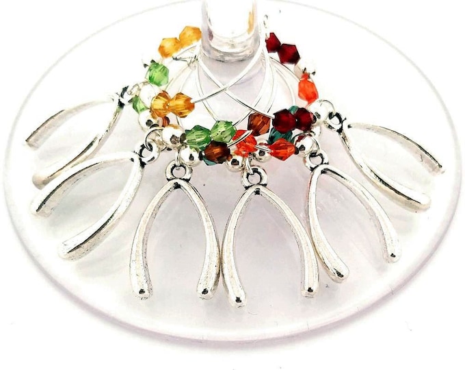 Thanksgiving Wine Charms - Wishbone Wine Charms 6/pack