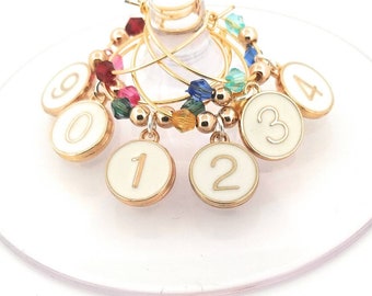Number Wine Charms - 10 Per Set