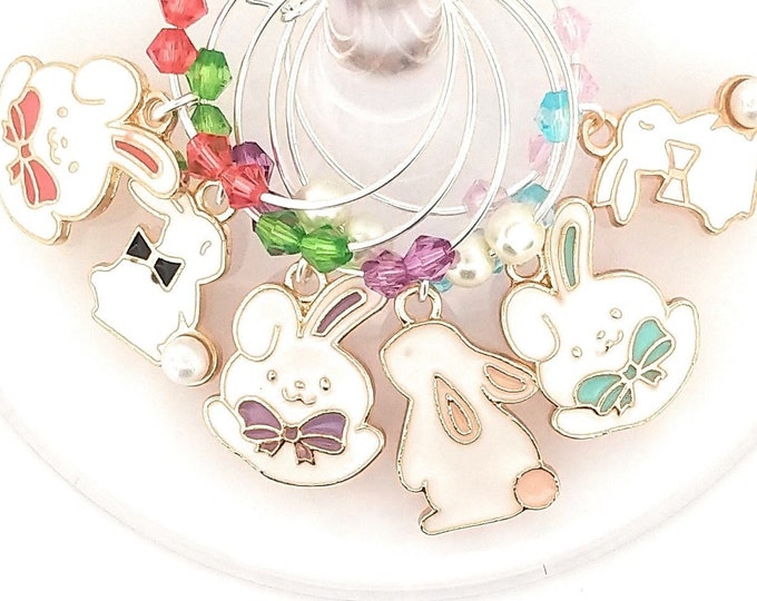 Easter Bunny Wine Charms - Easter Bunnies (6 Pack)