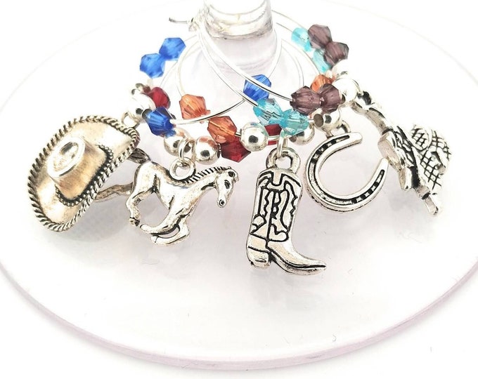 Horse Themed Wine Charms - 5 Per Set