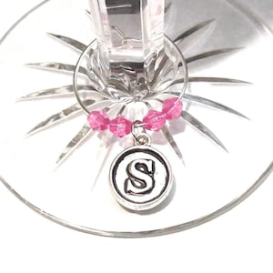 Personalized Wedding Wine Charms With An Initial Charm - Initial Wine Charms - Letter Wine Charms - Bridal Party Gifts - Wedding Party Gifts