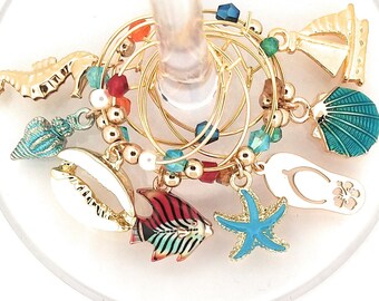 Beach Wine Charms - 8 pack