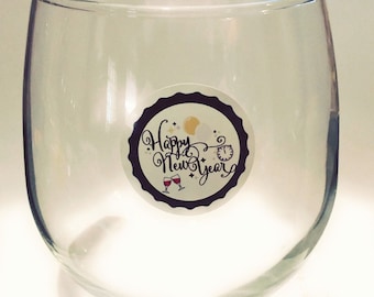 New Year's Eve Glass Decals - Glass Not included - 12 pack-1.25" NYE