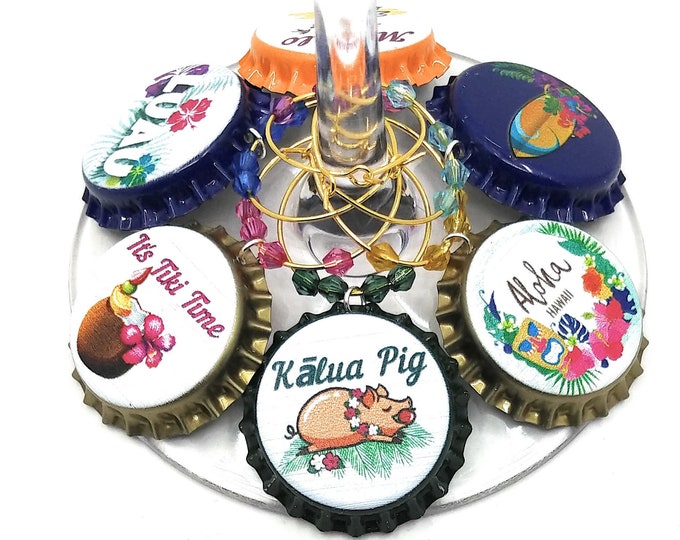 Luau Wine Charms - 8 Per Set