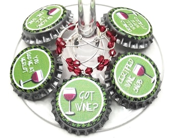 St. Patrick's Day Wine Charms Green Got Wine Charms -  5 per set