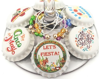 Cinco De Mayo Wine Glass Charms - 6/pack