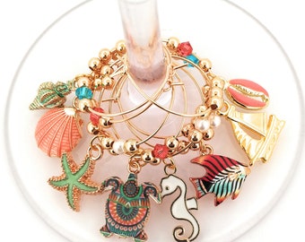 Beach Wine Charms for The Beach House - 8 per set