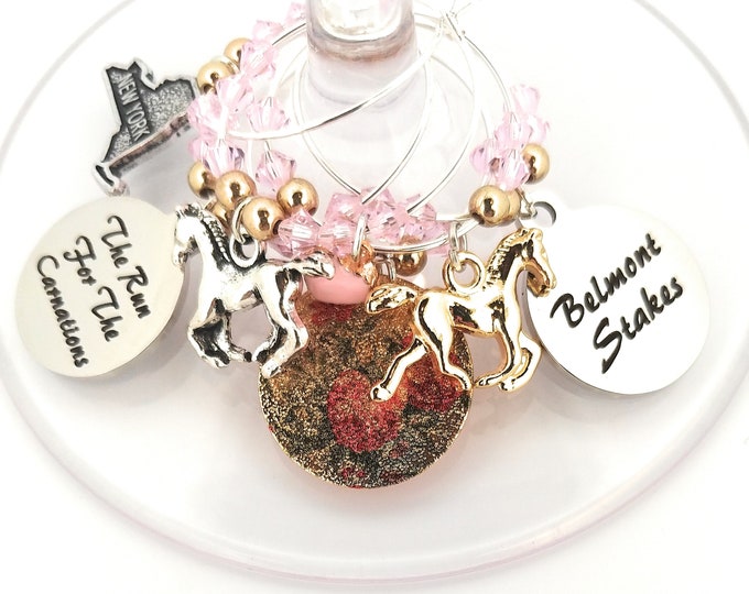 Belmont Stakes Wine Charms - Run For The Carnations - 6 pack - Glass Not included