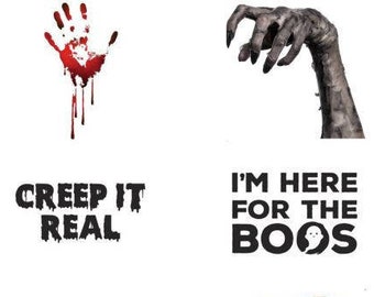 Halloween Glass Decals - Creep It Real, 12/pack - Glass Not included