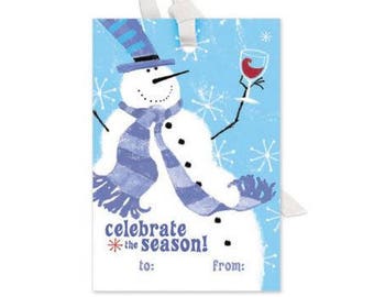 Wine Bottle Gift Tag - Celebrate The Season, Sold Individually