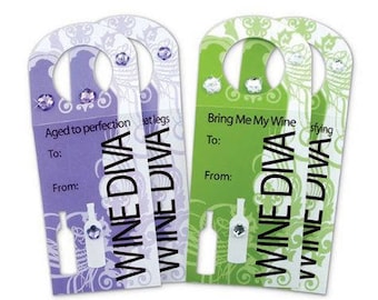 Wine Bottle Gift Tag - Wine Diva, Sold Individually