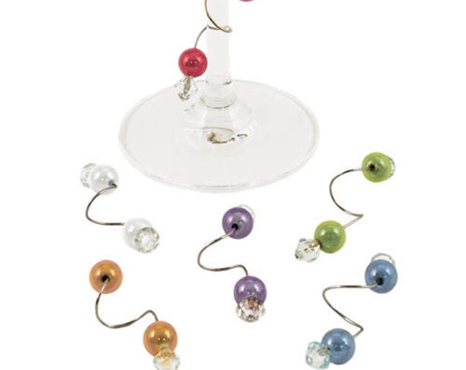 Curlz Wine Glass Charms For Stemmed Glasses - Pack Of 6