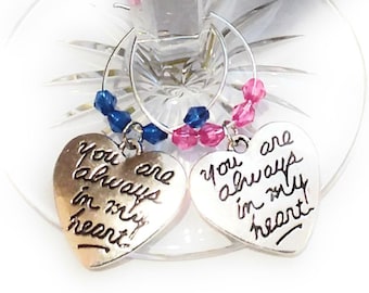 I Will Always Love You Wine Charms - Set Of 2