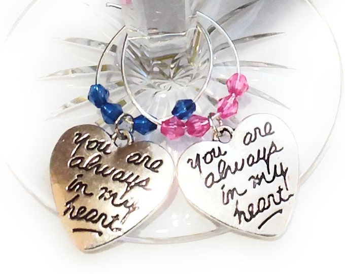 I Will Always Love You Wine Charms - Set Of 2