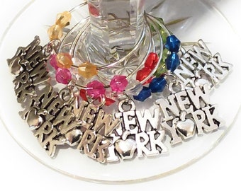 I Love New York Wine Charms - Set Of 6