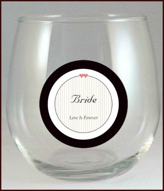 Bride and Groom Glass Decals - Glass Not included - 2/pack