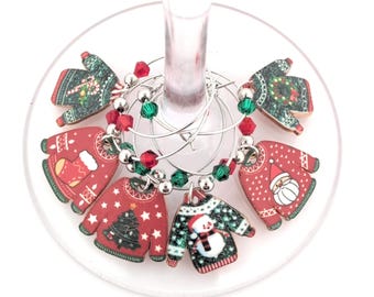 Ugly Sweater Wine Charms - 6/Set