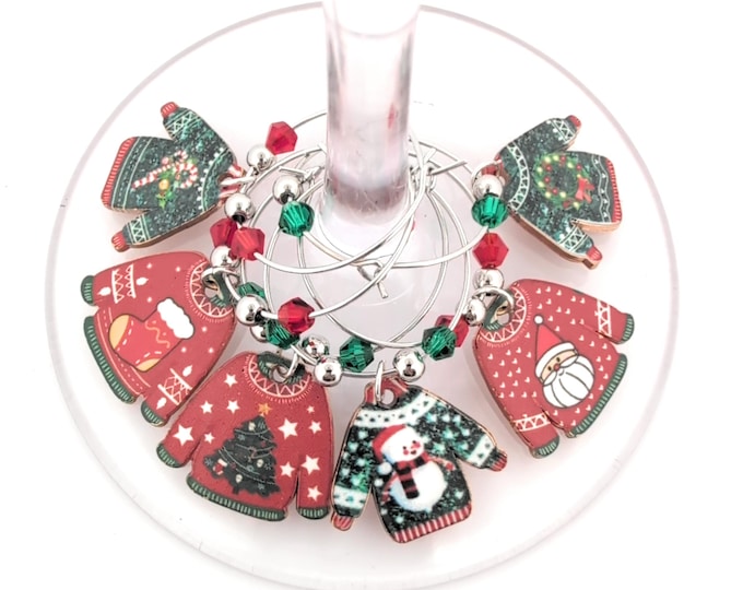 Ugly Sweater Wine Charms - 6/Set