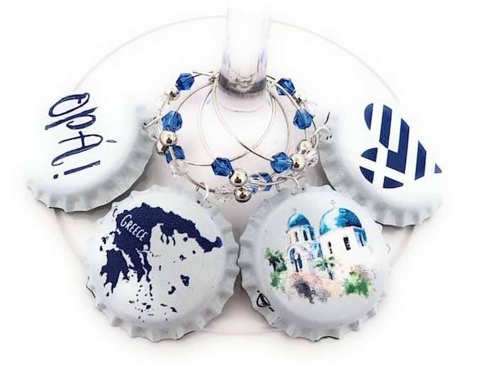 Greece Wine Charms For Greek Celebrations - 8/pack