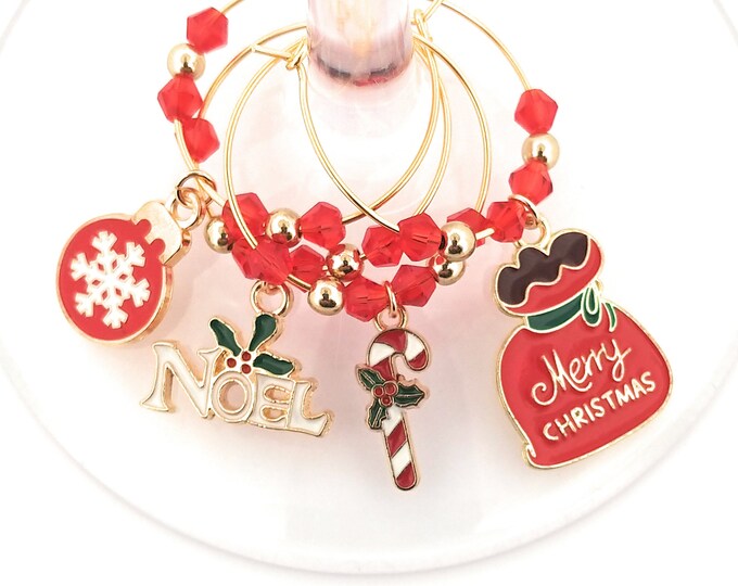 Christmas Wine Charms - Noel - 4 pack