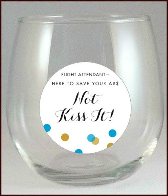 Flight Attendant Glass Decals, Stewardess Glass Tags - 8 pack, Glass Not included