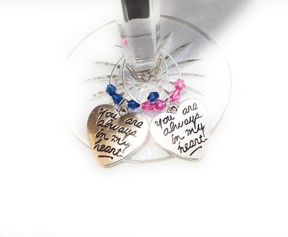 I Will Always Love You Wine Charms - Set Of 2