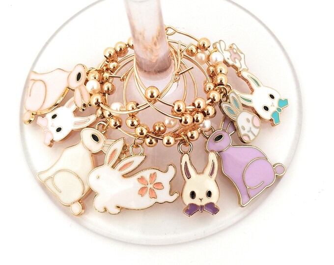 Easter Bunny Kisses Wine Charms - Easter Bunnies (8 Pack)