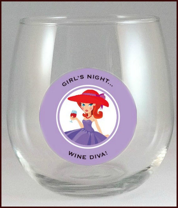 Wine Glass Decals, - Girls Night - Glass Not included 6/pack