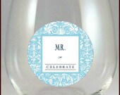 Mr. And Mrs. Glass Decals - Mr. And Mrs. Wine Glass Decals - Mr. And Mrs. Wine Charms - Glass Tags, Mr. And Mrs. Gifts, Glass Not included