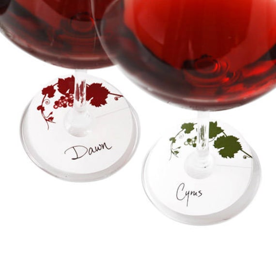 Glass Tags - Write the name of the glass holder on the tag & tag the glass - 24 Pack (12 Red and 12 Green)