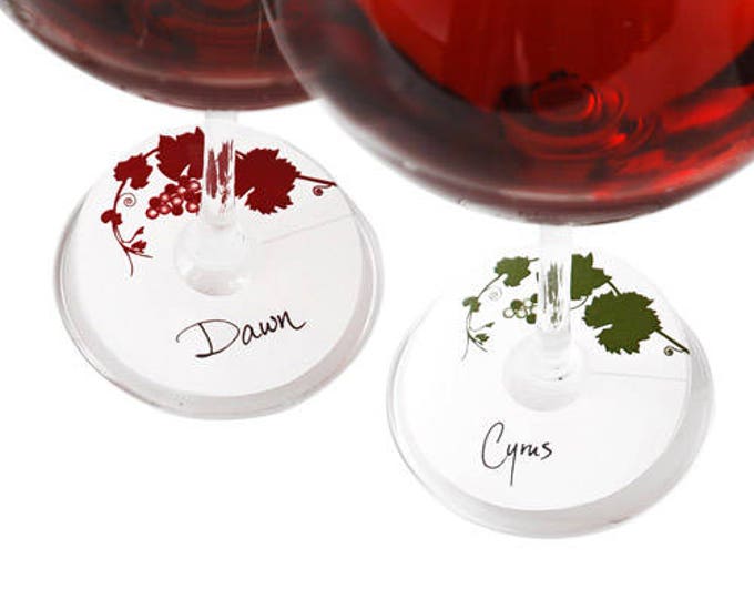 Glass Tags - Write the name of the glass holder on the tag & tag the glass - 24 Pack (12 Red and 12 Green)