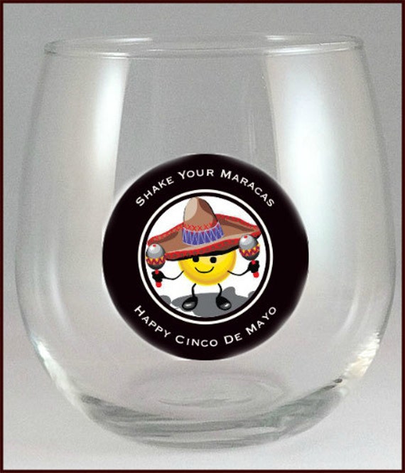 Cinco De Mayo Wine Glass Decals - 2 Inch Round - Reusable - Pack Of 6 - Glass Not Included