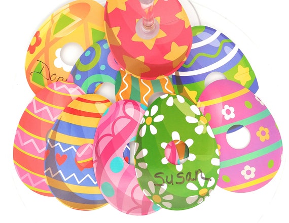 Easter Egg Glass Tags- Disposable - Easter Eggs - 20 Pack