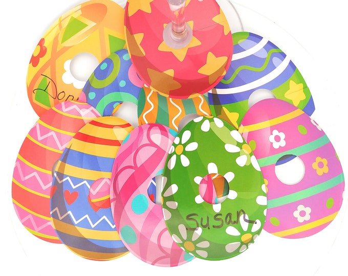 Easter Egg Glass Tags- Disposable - Easter Eggs - 20 Pack