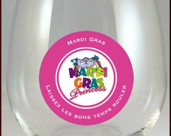 Mardi Gras Glass Decals - Mardi Gras Party Favors - Glass Not Included,  pack