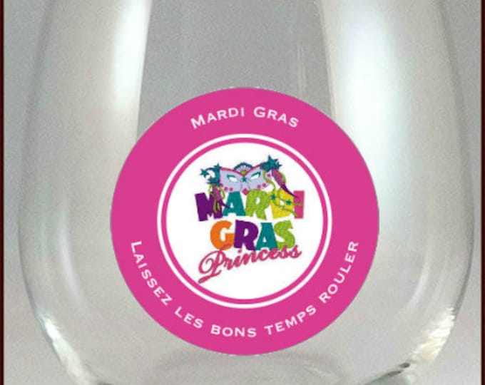 Mardi Gras Glass Decals - Mardi Gras Party Favors - Glass Not Included,  pack